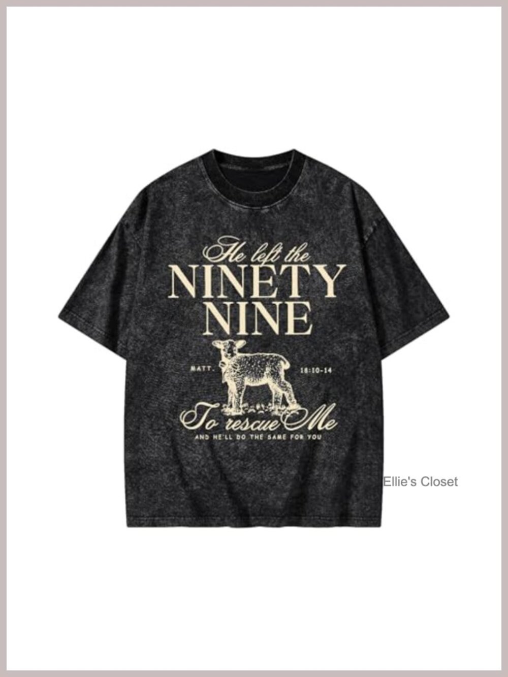 Christian Oversized T Shirt Lost Sheep Psalm 99 Faith Graphic Tees Vintage